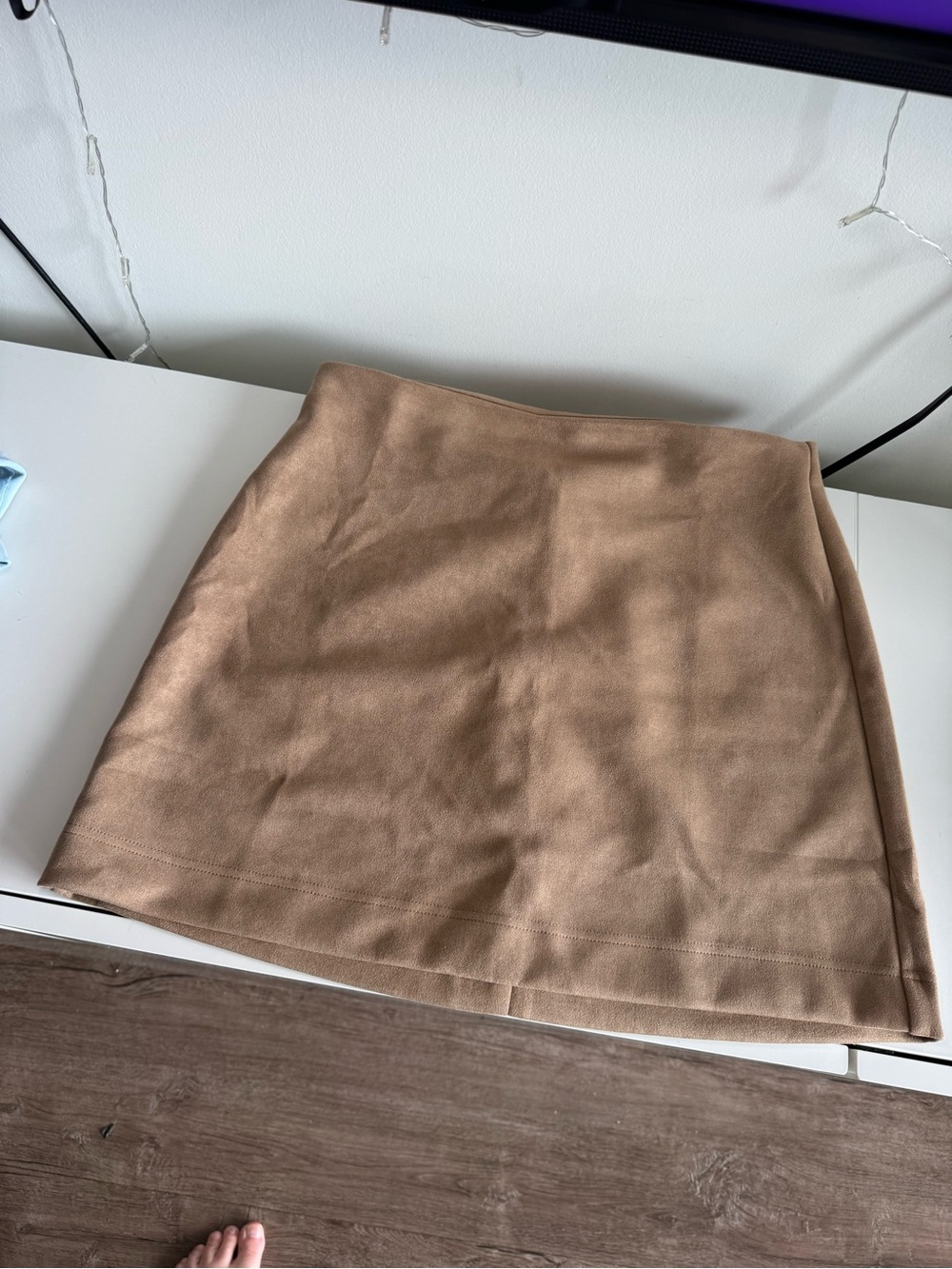 Pink Lily Tan suede Mini Skirt - A-Line Style